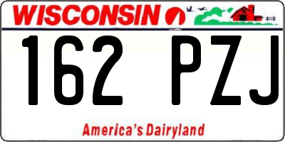 WI license plate 162PZJ