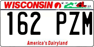 WI license plate 162PZM