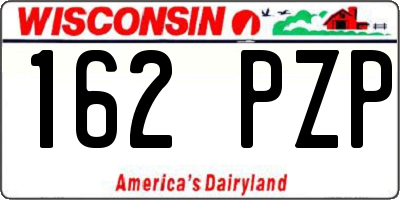 WI license plate 162PZP
