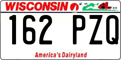 WI license plate 162PZQ