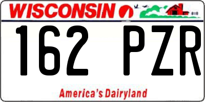 WI license plate 162PZR