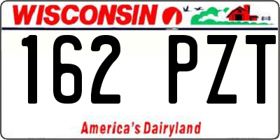 WI license plate 162PZT