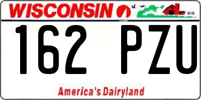 WI license plate 162PZU