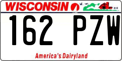 WI license plate 162PZW