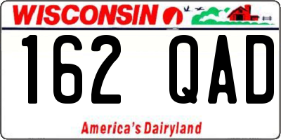 WI license plate 162QAD