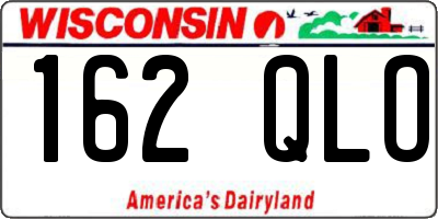 WI license plate 162QLO
