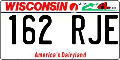 WI license plate 162RJE