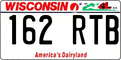 WI license plate 162RTB