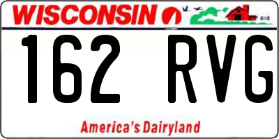 WI license plate 162RVG