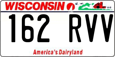 WI license plate 162RVV