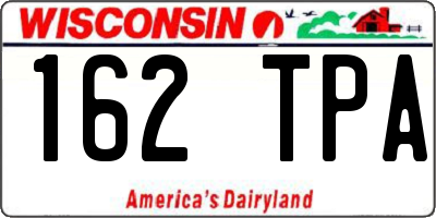 WI license plate 162TPA