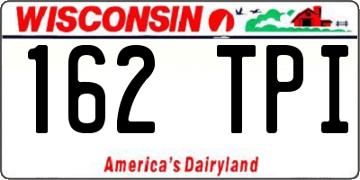 WI license plate 162TPI