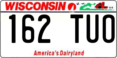 WI license plate 162TUO