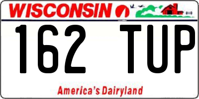 WI license plate 162TUP