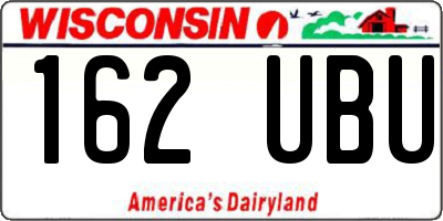 WI license plate 162UBU