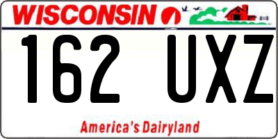 WI license plate 162UXZ
