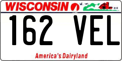WI license plate 162VEL