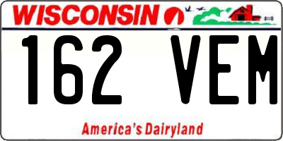 WI license plate 162VEM