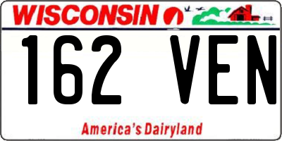 WI license plate 162VEN
