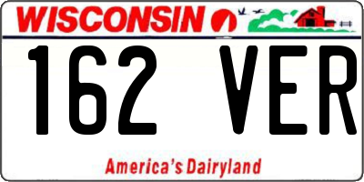 WI license plate 162VER