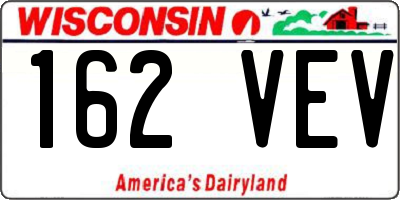WI license plate 162VEV