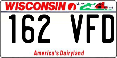 WI license plate 162VFD