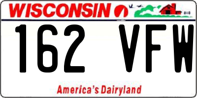 WI license plate 162VFW