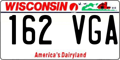 WI license plate 162VGA