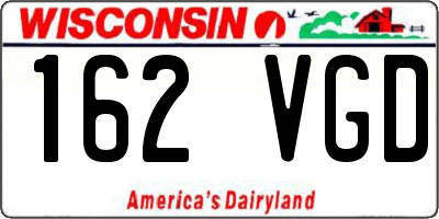 WI license plate 162VGD