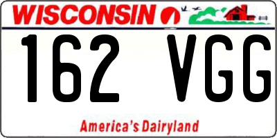 WI license plate 162VGG