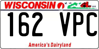 WI license plate 162VPC