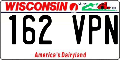 WI license plate 162VPN