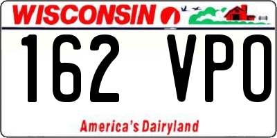 WI license plate 162VPO