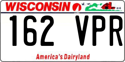 WI license plate 162VPR