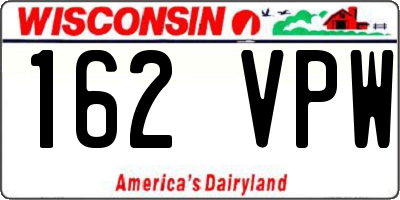 WI license plate 162VPW