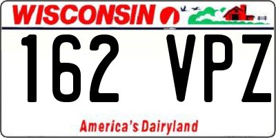 WI license plate 162VPZ