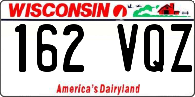 WI license plate 162VQZ