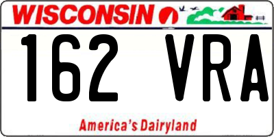 WI license plate 162VRA
