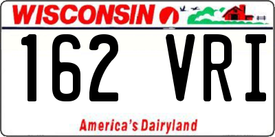 WI license plate 162VRI