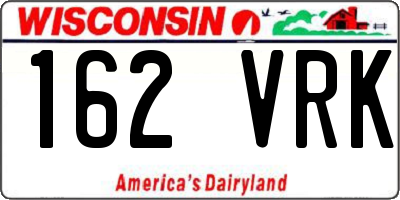 WI license plate 162VRK