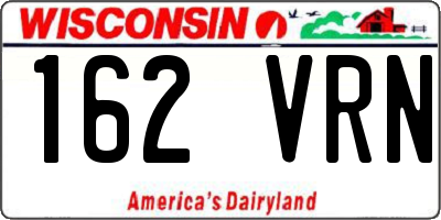 WI license plate 162VRN