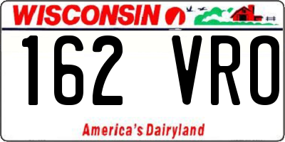 WI license plate 162VRO