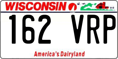 WI license plate 162VRP