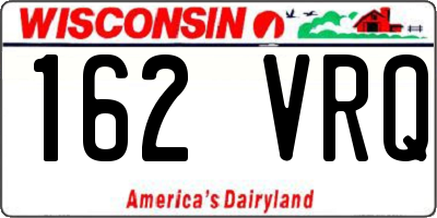 WI license plate 162VRQ