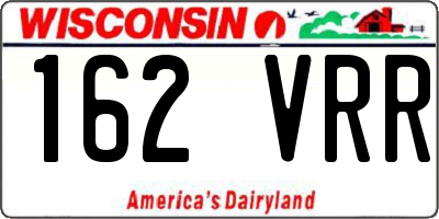 WI license plate 162VRR