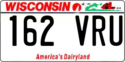 WI license plate 162VRU