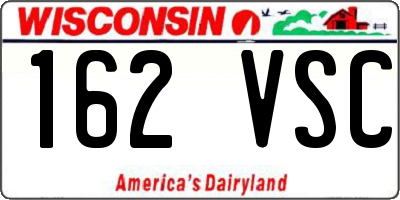 WI license plate 162VSC