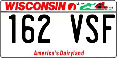 WI license plate 162VSF