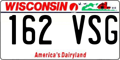 WI license plate 162VSG