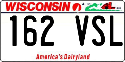 WI license plate 162VSL